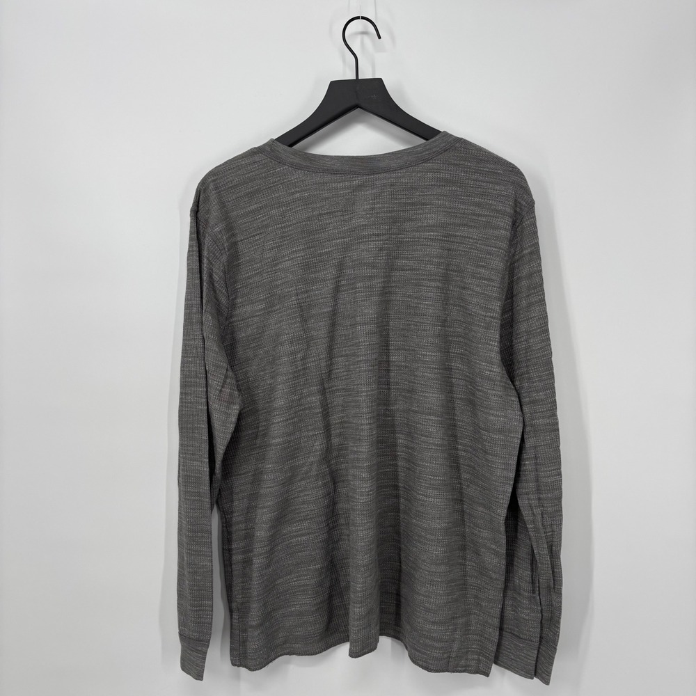 Fruit of the Loom Mens XXXL 3XG Long Sleeve Gray Thermal Knit Crewneck Shirt - Picture 2 of 9